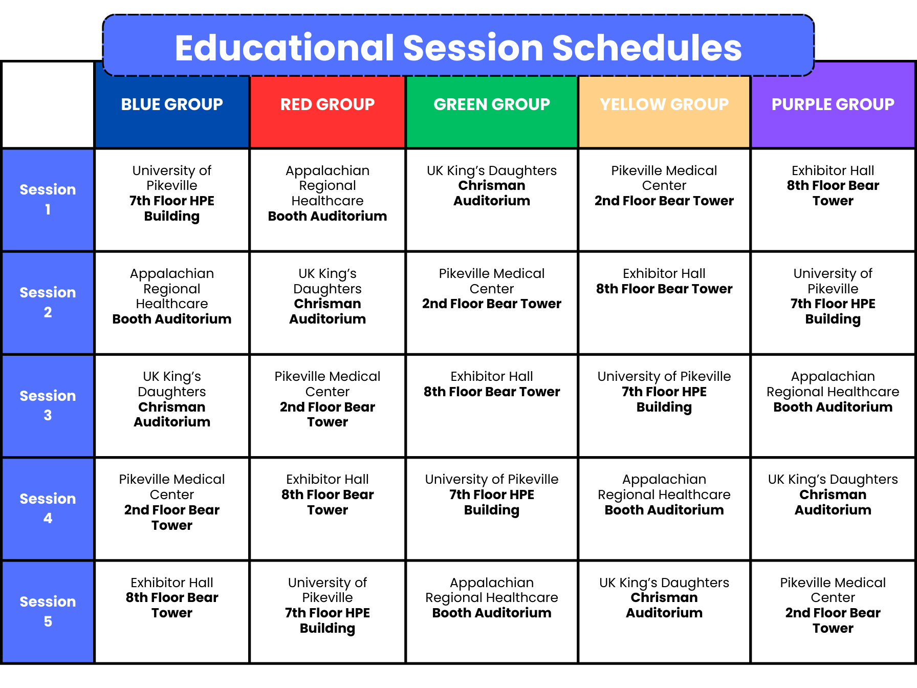 Pikeville HCPF Group Color Schedules (1)